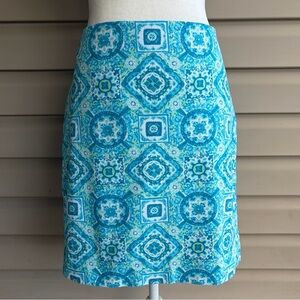 •Talbots• Canvas Medallion Floral Pattern Skirt - Size 10P